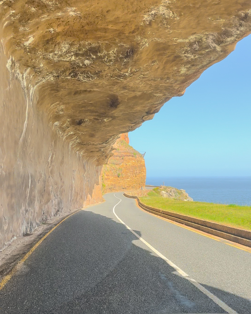 Uno scorcio preso dall'auto percorrendo la Chapman's Peak Drive in Sudafrica