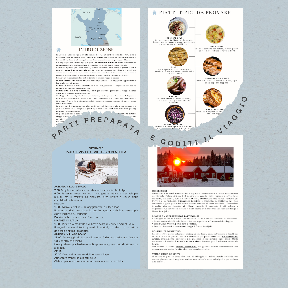 alcune pagine della guida della Lapponia